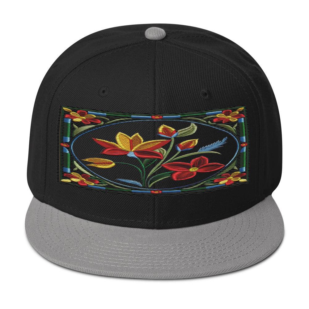 Floral Fusion: Realistic Flower Altarpiece Snapback Hat for a Unique Style - Dhalfashionistt