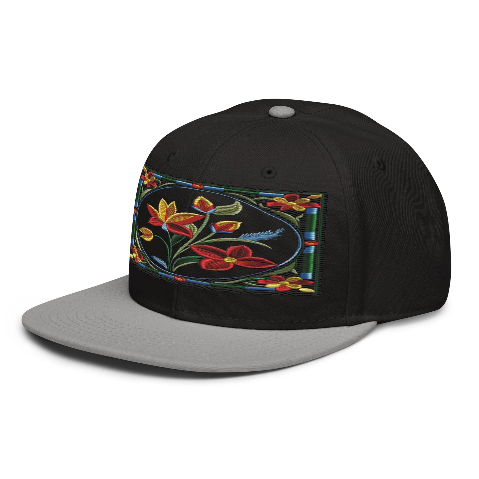 Floral Fusion: Realistic Flower Altarpiece Snapback Hat for a Unique Style - Dhalfashionistt