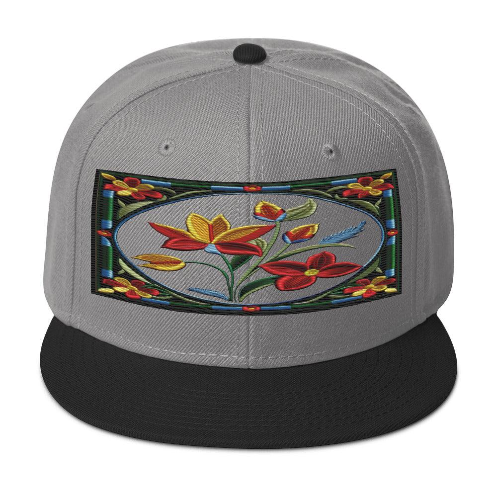 Floral Fusion: Realistic Flower Altarpiece Snapback Hat for a Unique Style - Dhalfashionistt