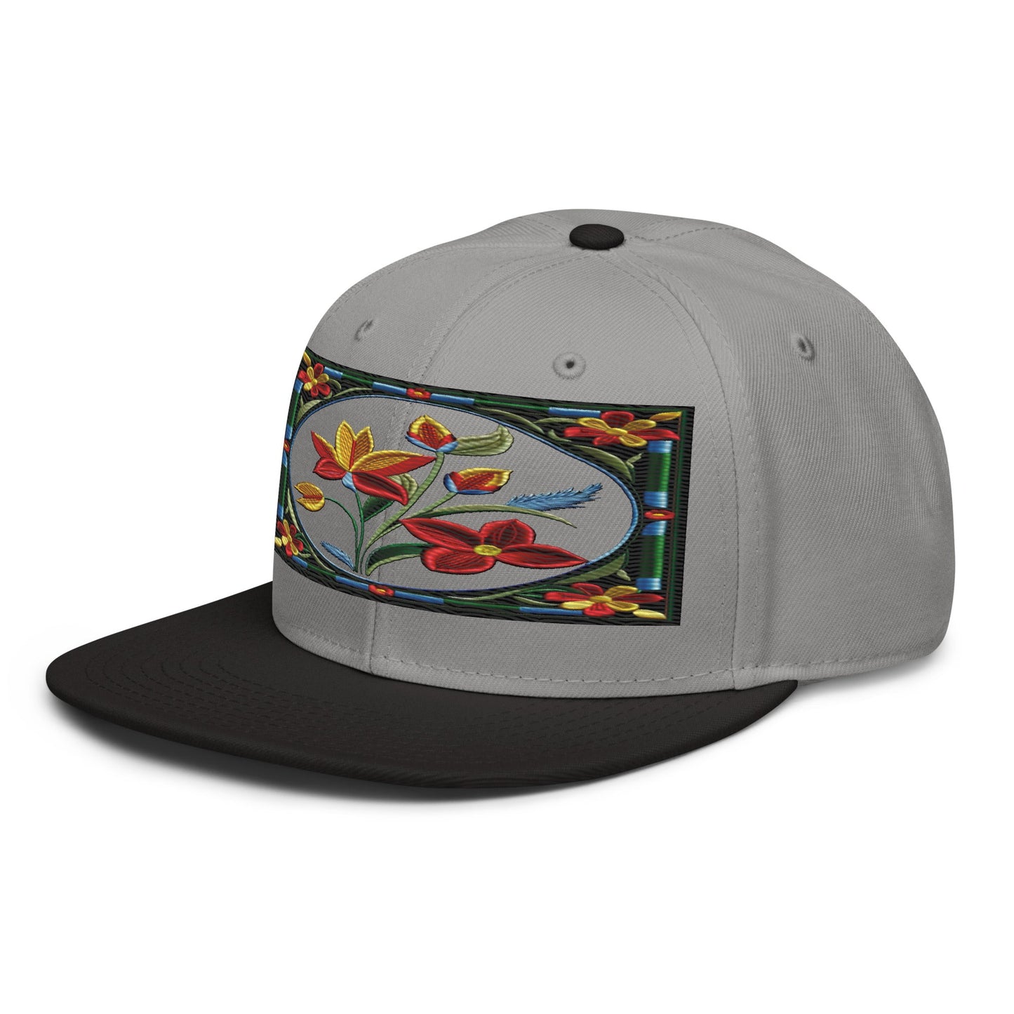 Floral Fusion: Realistic Flower Altarpiece Snapback Hat for a Unique Style - Dhalfashionistt