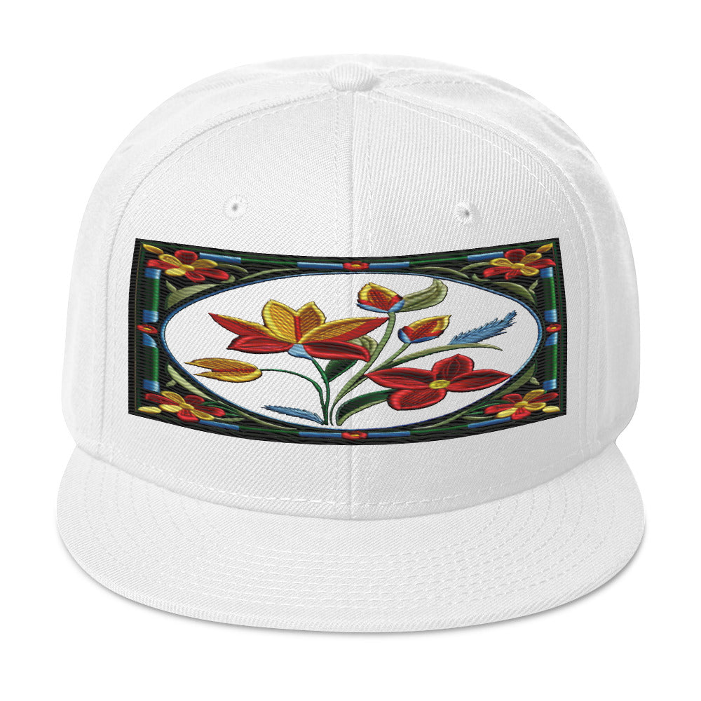 Floral Fusion: Realistic Flower Altarpiece Snapback Hat for a Unique Style - Dhalfashionistt