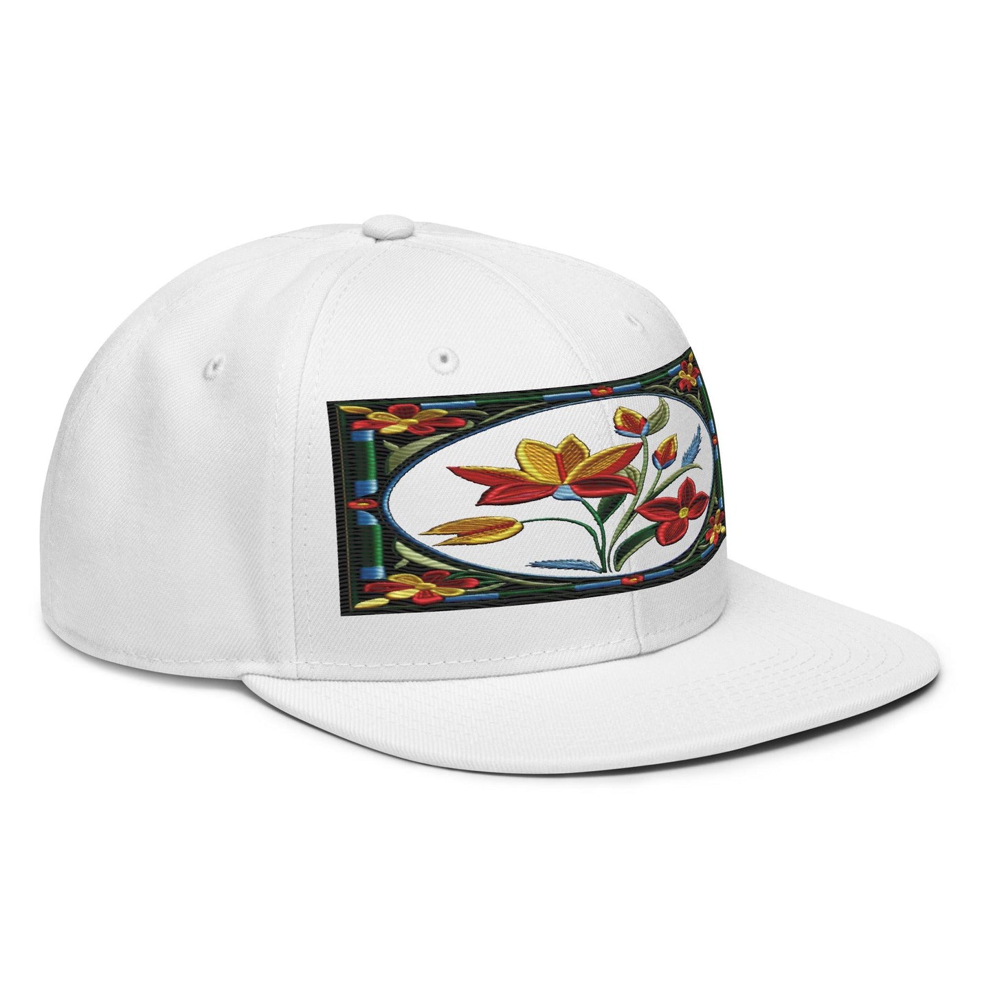 Floral Fusion: Realistic Flower Altarpiece Snapback Hat for a Unique Style - Dhalfashionistt