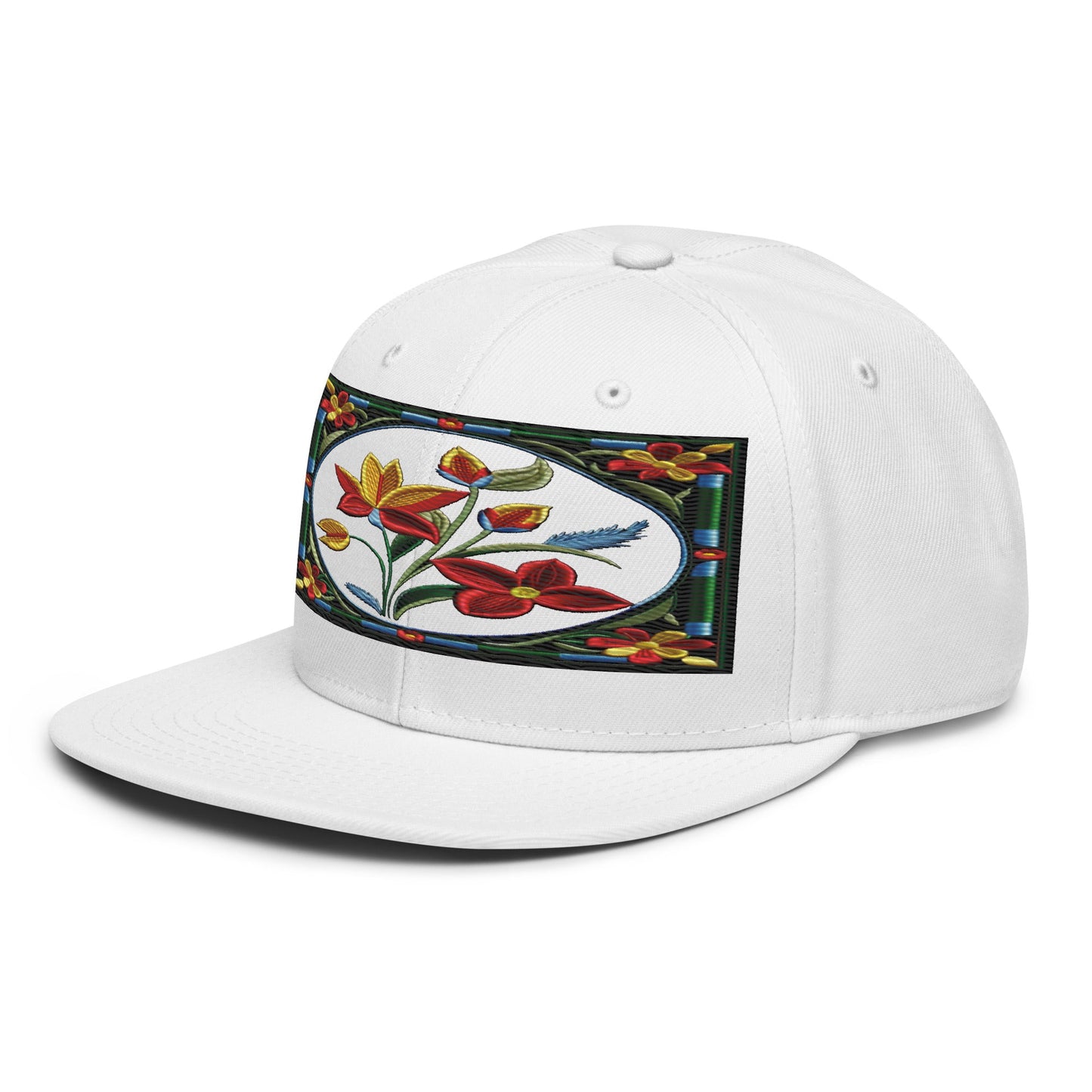 Floral Fusion: Realistic Flower Altarpiece Snapback Hat for a Unique Style - Dhalfashionistt