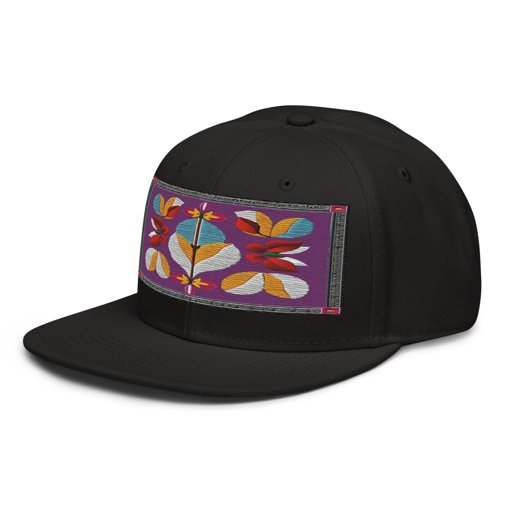 Floral Glamour: Realistic Flower Altarpiece Snapback Hat for Chic Headwear - Dhalfashionistt