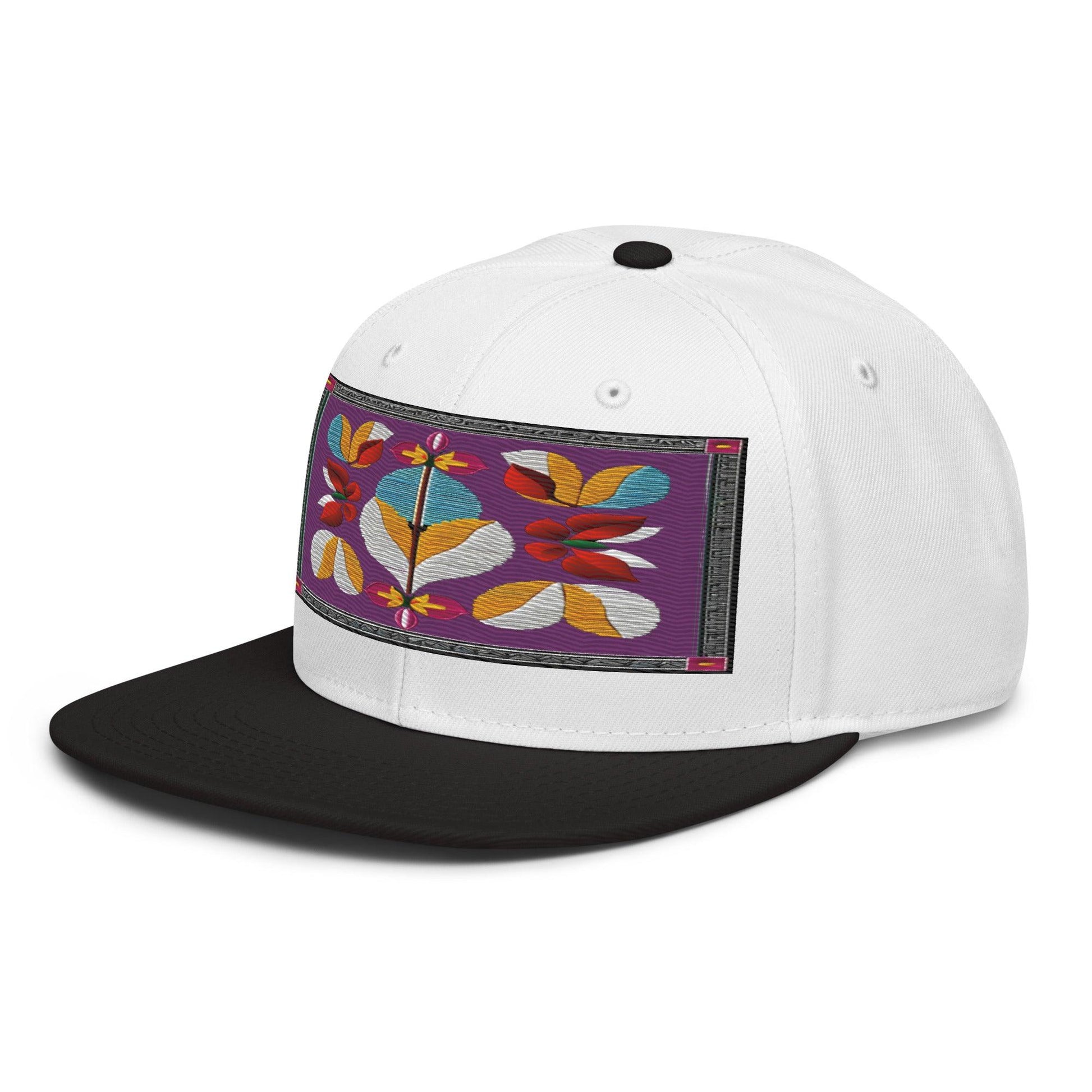 Floral Glamour: Realistic Flower Altarpiece Snapback Hat for Chic Headwear - Dhalfashionistt