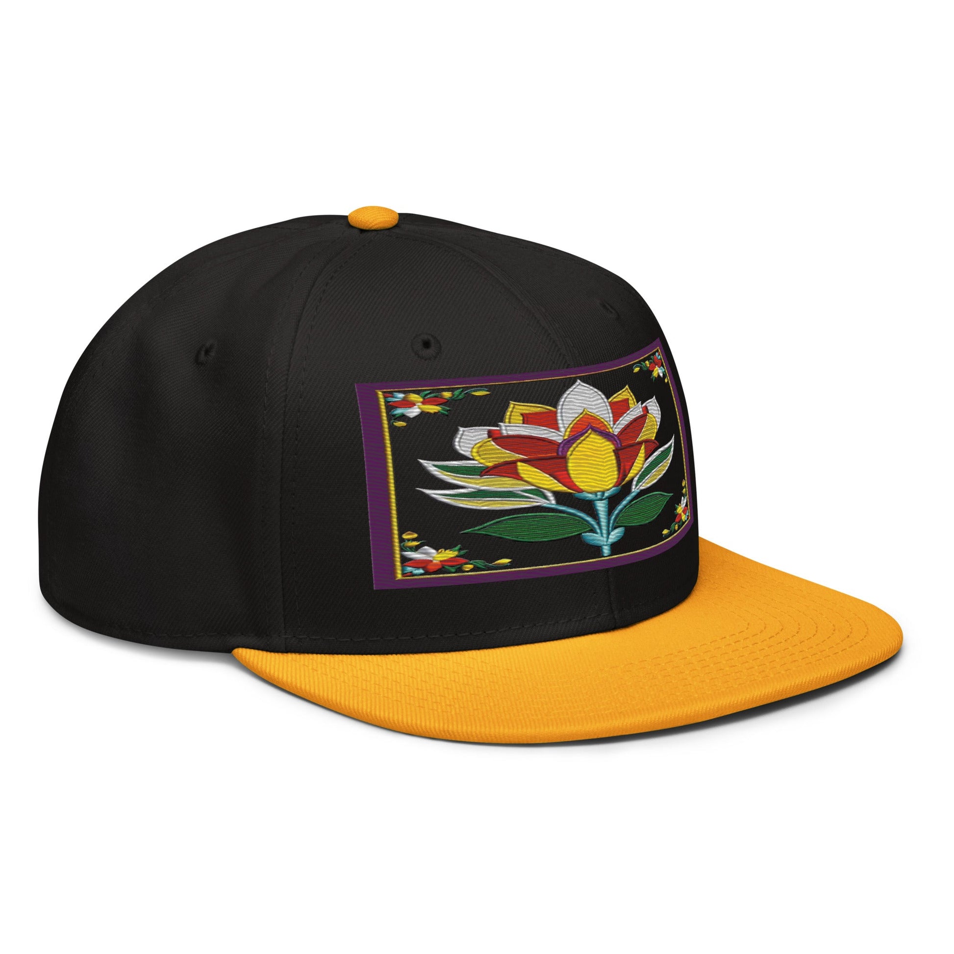 Flower Power: Stand Out with the Realistic Flower Altarpiece Snapback Hat - Dhalfashionistt