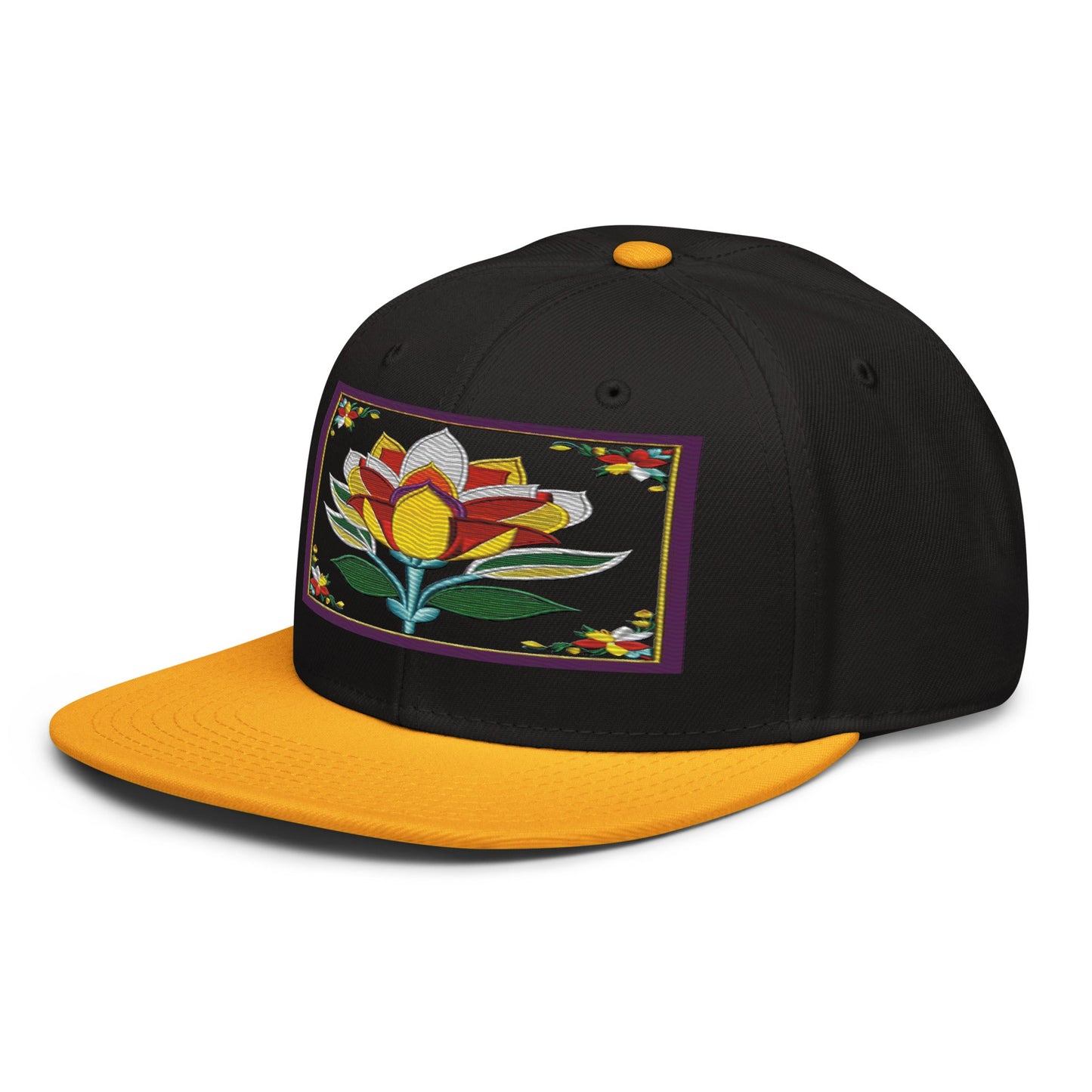 Flower Power: Stand Out with the Realistic Flower Altarpiece Snapback Hat - Dhalfashionistt