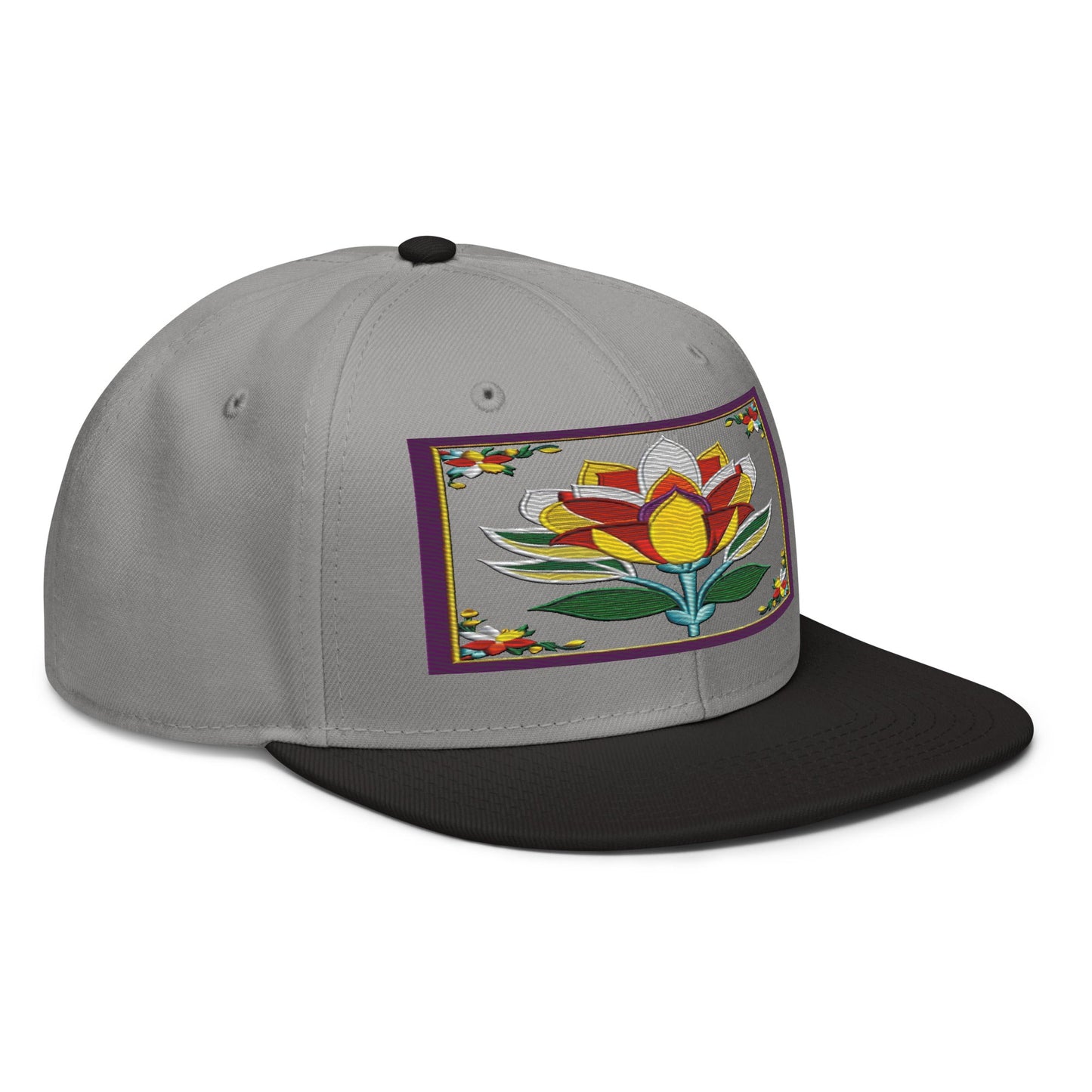 Flower Power: Stand Out with the Realistic Flower Altarpiece Snapback Hat - Dhalfashionistt