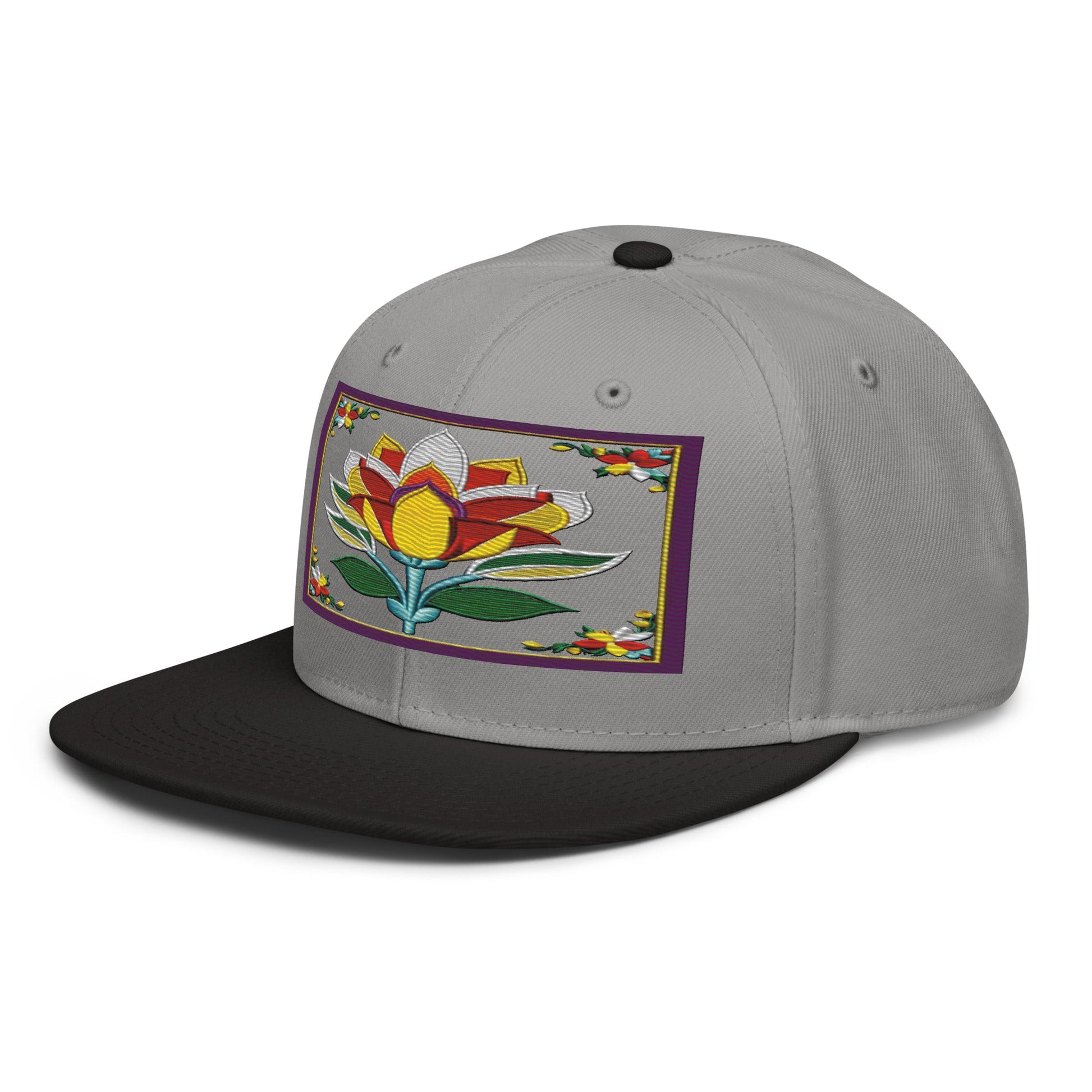 Flower Power: Stand Out with the Realistic Flower Altarpiece Snapback Hat - Dhalfashionistt