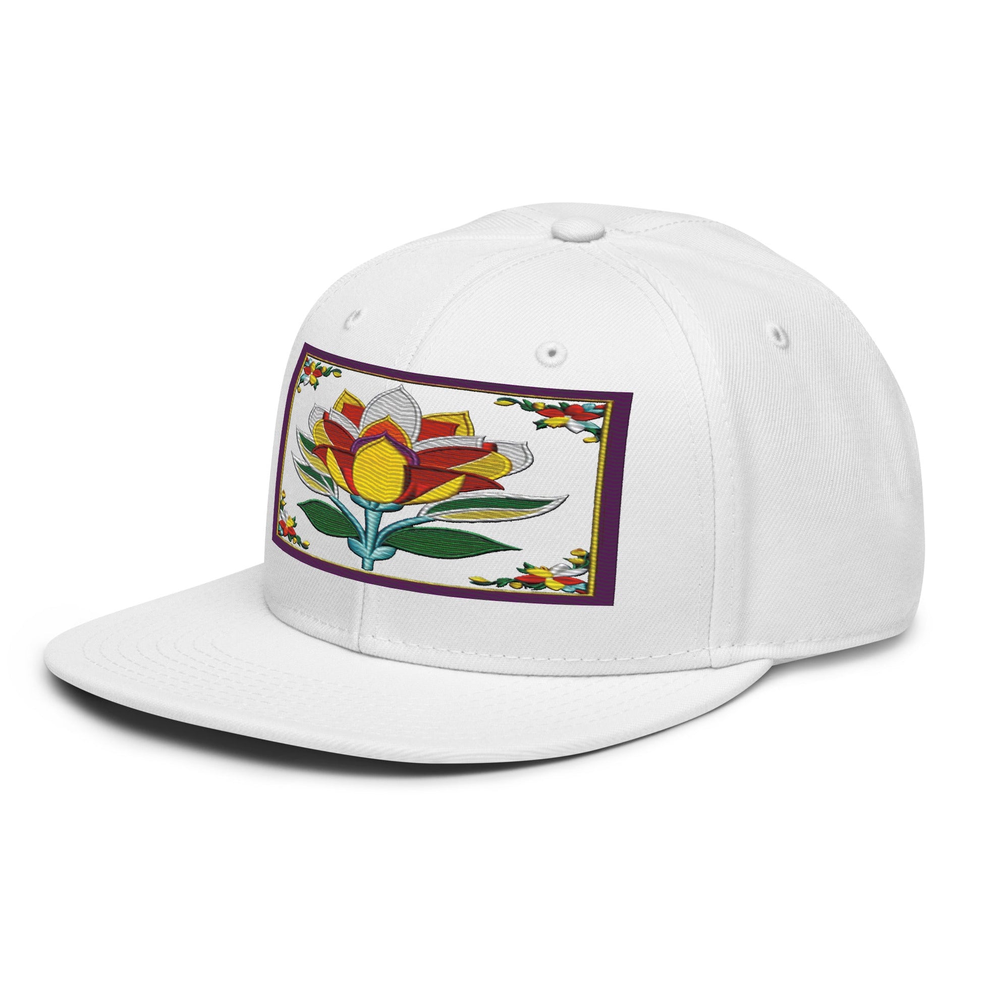 Flower Power: Stand Out with the Realistic Flower Altarpiece Snapback Hat - Dhalfashionistt