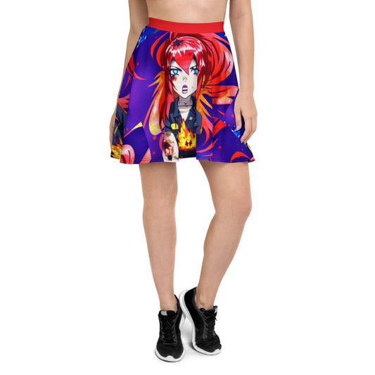 Furious Girl Skater Skirt | Comfort Colors | Gift for Her | Art Lovers Manga - Dhalfashionistt