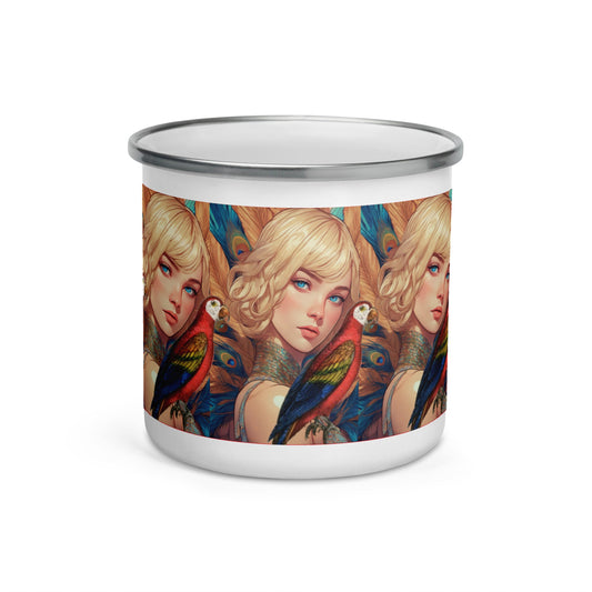 Georgerous Parrot Camp Mug | Alphonse Mucha Design | Nature Lovers | Unique Gift idea - Dhalfashionistt