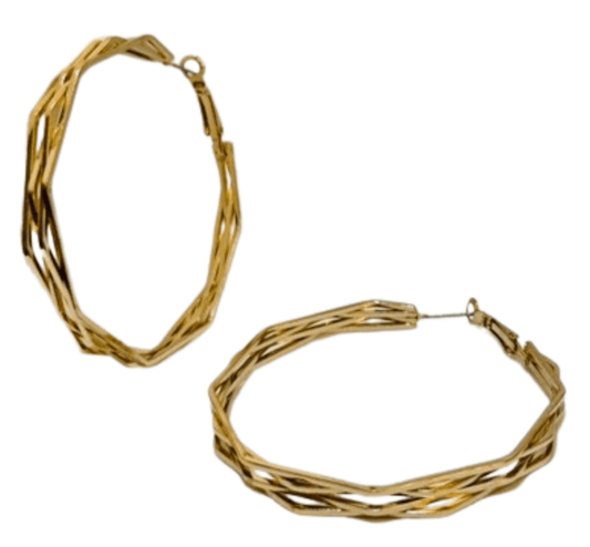 Gold Big Twisted Hoop Earrings | Luxury Gold Accessories - Dhalfashionistt