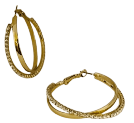 Gold Crystal Loops Hoop Earrings | Wedding Accessories - Dhalfashionistt