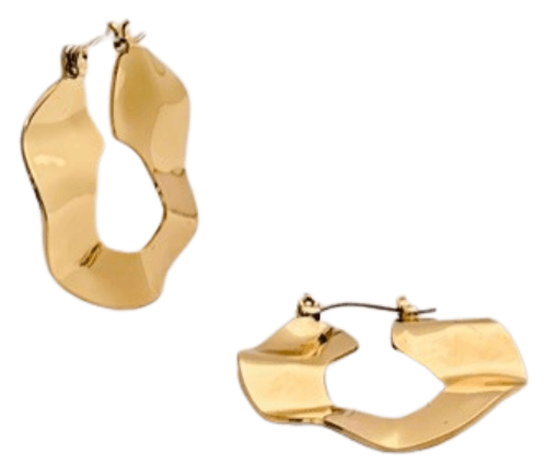 Gold Hammered Hoop Earrings | Stylish Evening Wear Accessories - Dhalfashionistt