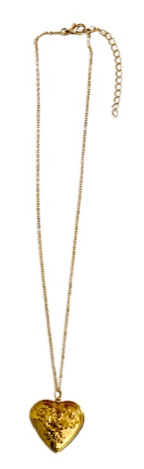 Gold Heart Pendant Chain Necklace | Fashion Jewelry for Parties - Dhalfashionistt