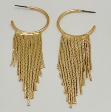 Gold Long Tassel Drop Earring | Stylish Statement Earrings - Dhalfashionistt