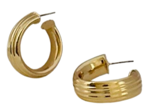 Gold Metal Hoop Earrings | Affordable Formal Earrings - Dhalfashionistt