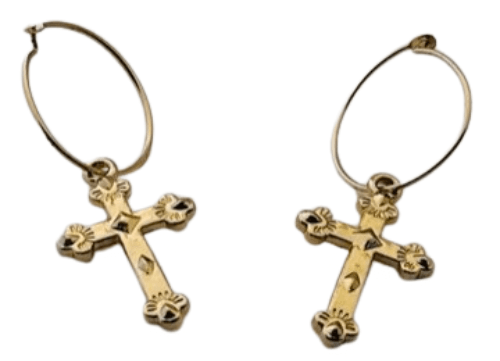 Gold Mini Cross Hoop Earrings | Trendy Women's Earrings - Dhalfashionistt