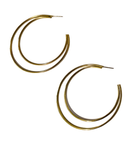 Gold Multi Row Hoop Earrings | Statement Dangle Earrings - Dhalfashionistt