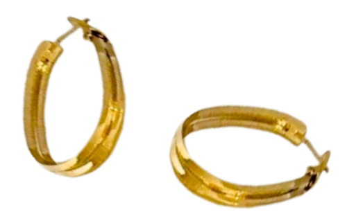 Gold Oval Twist Hoop Earrings | Glamorous Women's Dangle Earrings - Dhalfashionistt