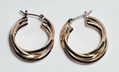 Gold Rose Twist Hoops Earrings | Fashion Accessories - Dhalfashionistt