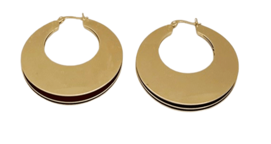 Gold Shiny Plain Hoop Earrings | Statement Jewelry Pieces | High-Quality Materials - Dhalfashionistt