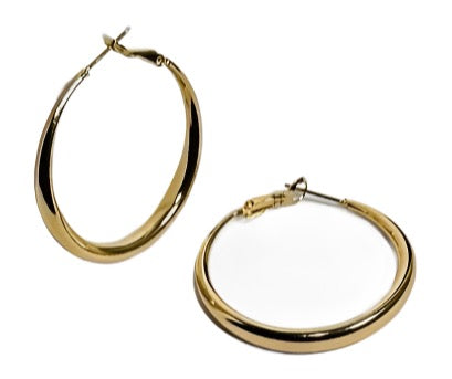 Gold Simple Medium Hoop Earring | Special Occasion Accessories | Women's Fashion - Dhalfashionistt