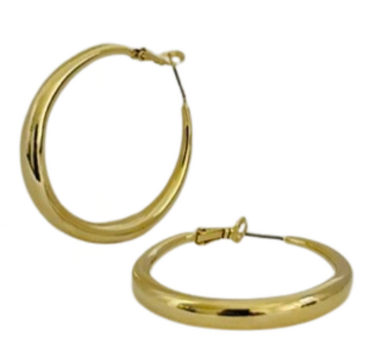 Gold Simple Medium Hoop Earrings | Fashionably Versatile Gold Earrings - Dhalfashionistt