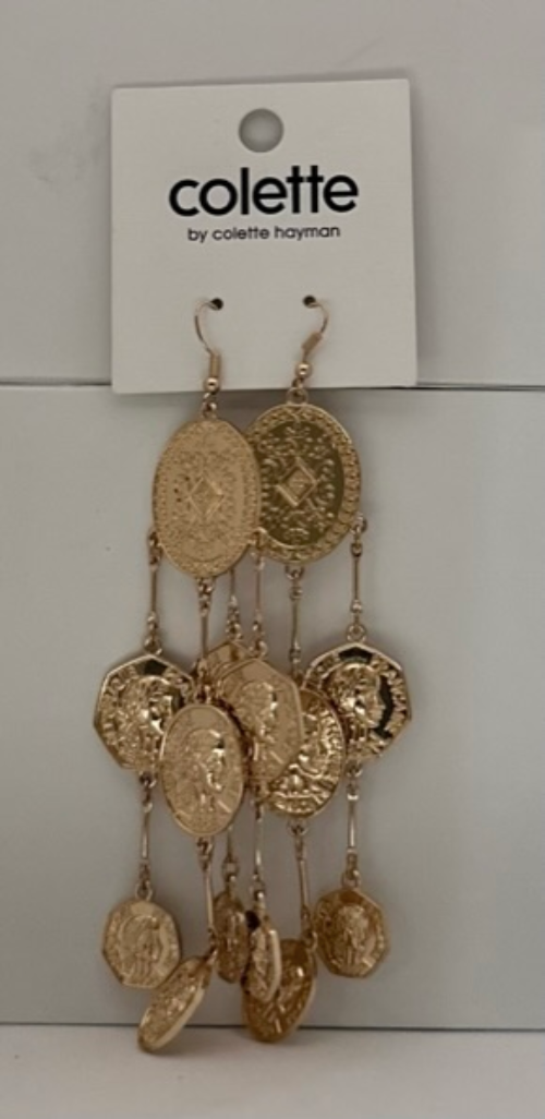 Gold Teardrop Multi Coin Earrings | Affordable Earrings - Dhalfashionistt