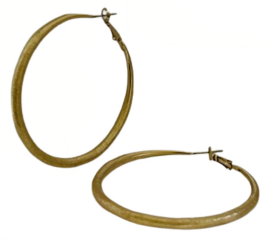 Gold Textured Big Hoop Earring | Sophisticated Statement Earrings - Dhalfashionistt