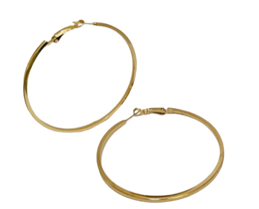 Gold Thing Large Hoop Earrings | Fashionable Party Earrings - Dhalfashionistt