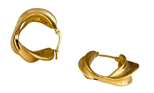 Gold Twist Chunky Hoop Earrings | Glamorous Fashion Jewelry - Dhalfashionistt