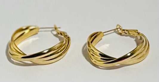 Gold Twist Hoops Earrings| Statement Dangle Earrings - Dhalfashionistt