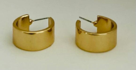 Gold Wide Hoop Earrings | Contemporary Design - Dhalfashionistt