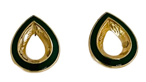 Green Oval Painted Drop Earrings | Versatile Fashion Earrings - Dhalfashionistt