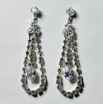 High-Quality Crystal Earrings | Crystal Embellished Tassel Long Drop Earrings - Dhalfashionistt