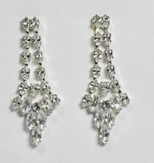 Icy Rhinestone Earring | Crystal Embellished Tassels, Long Drop Earrings - Dhalfashionistt