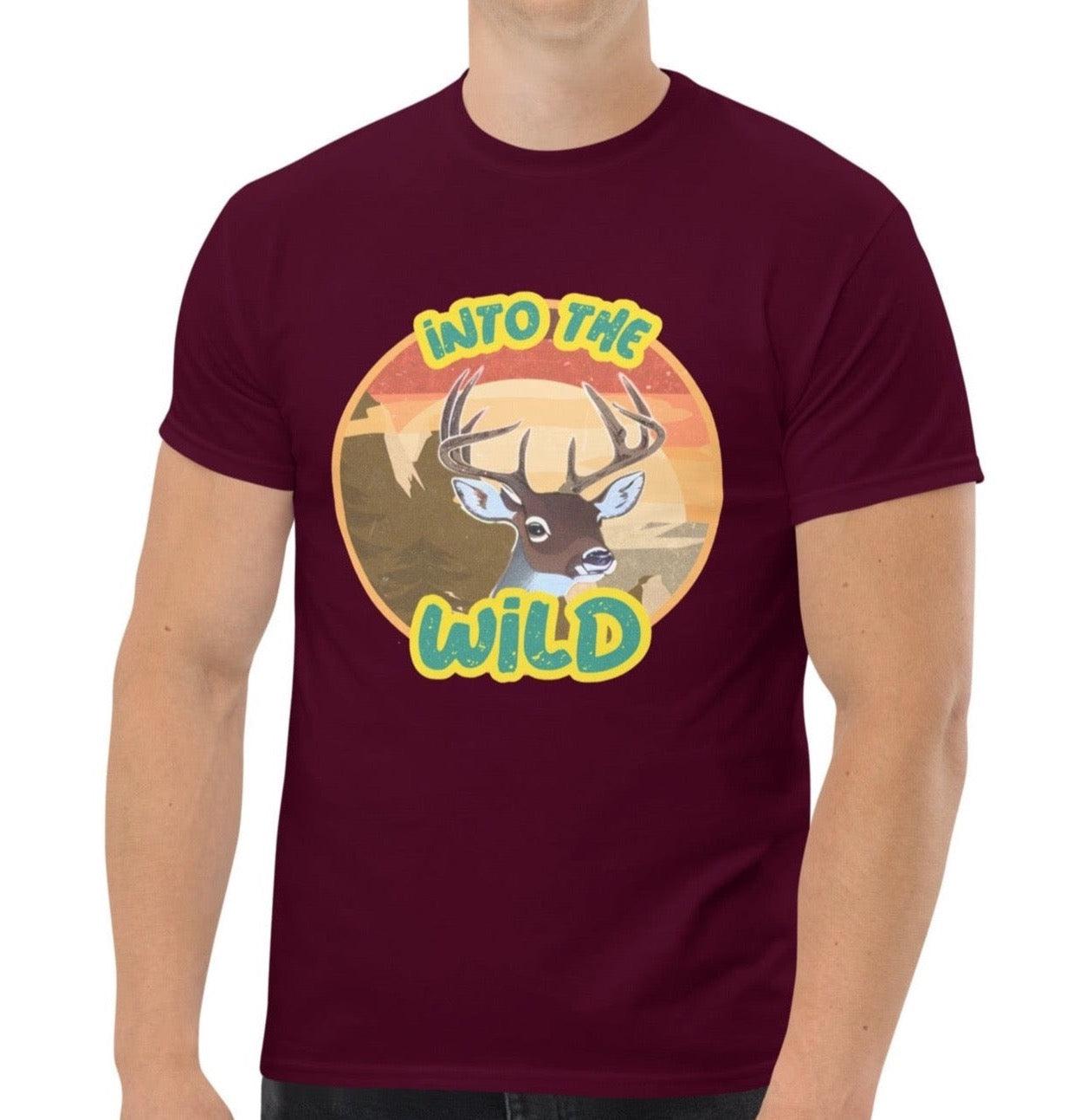 Dhalfashionistt Into the Wild Deer Lovers Shirt | National Park Graphic Tee 100% Cotton Shirt Camping Lovers Gift Comfort Colors Comfortable Fashion Deer Lovers Shirt Gift for Him Into the Wild Men's Classic Tee Men's Clothing National Park Graphic Tee Nature Escape Shirt Nature Inspired Shirt Nature Lovers Nature Quote Nature-Inspired Outdoor Adventure Oversize Shirt oversized shirt Trendy Streetwear Vacation Attire Wild Animal Shirt Free Text