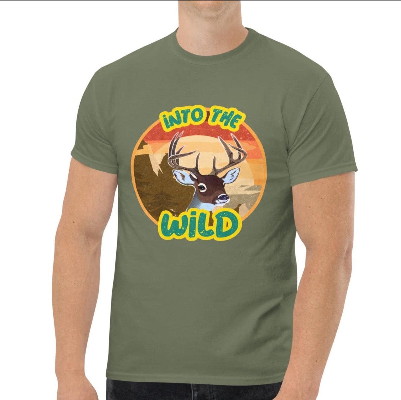 Dhalfashionistt Into the Wild Deer Lovers Shirt | National Park Graphic Tee 100% Cotton Shirt Camping Lovers Gift Comfort Colors Comfortable Fashion Deer Lovers Shirt Gift for Him Into the Wild Men's Classic Tee Men's Clothing National Park Graphic Tee Nature Escape Shirt Nature Inspired Shirt Nature Lovers Nature Quote Nature-Inspired Outdoor Adventure Oversize Shirt oversized shirt Trendy Streetwear Vacation Attire Wild Animal Shirt Free Text