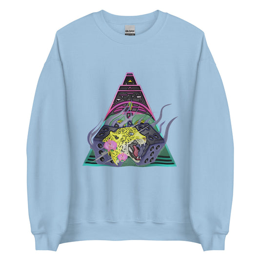 Jaguar Pyramid Design Unisex Sweatshirt | Outdoor Enthusiasts | Ancient Culture - Dhalfashionistt