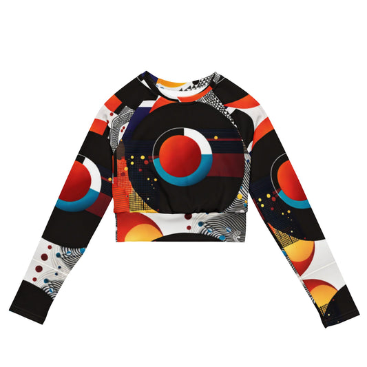 Kandinsky Oversized Long-Sleeve Crop | Abstract Masterpieces | Modern Art - Dhalfashionistt