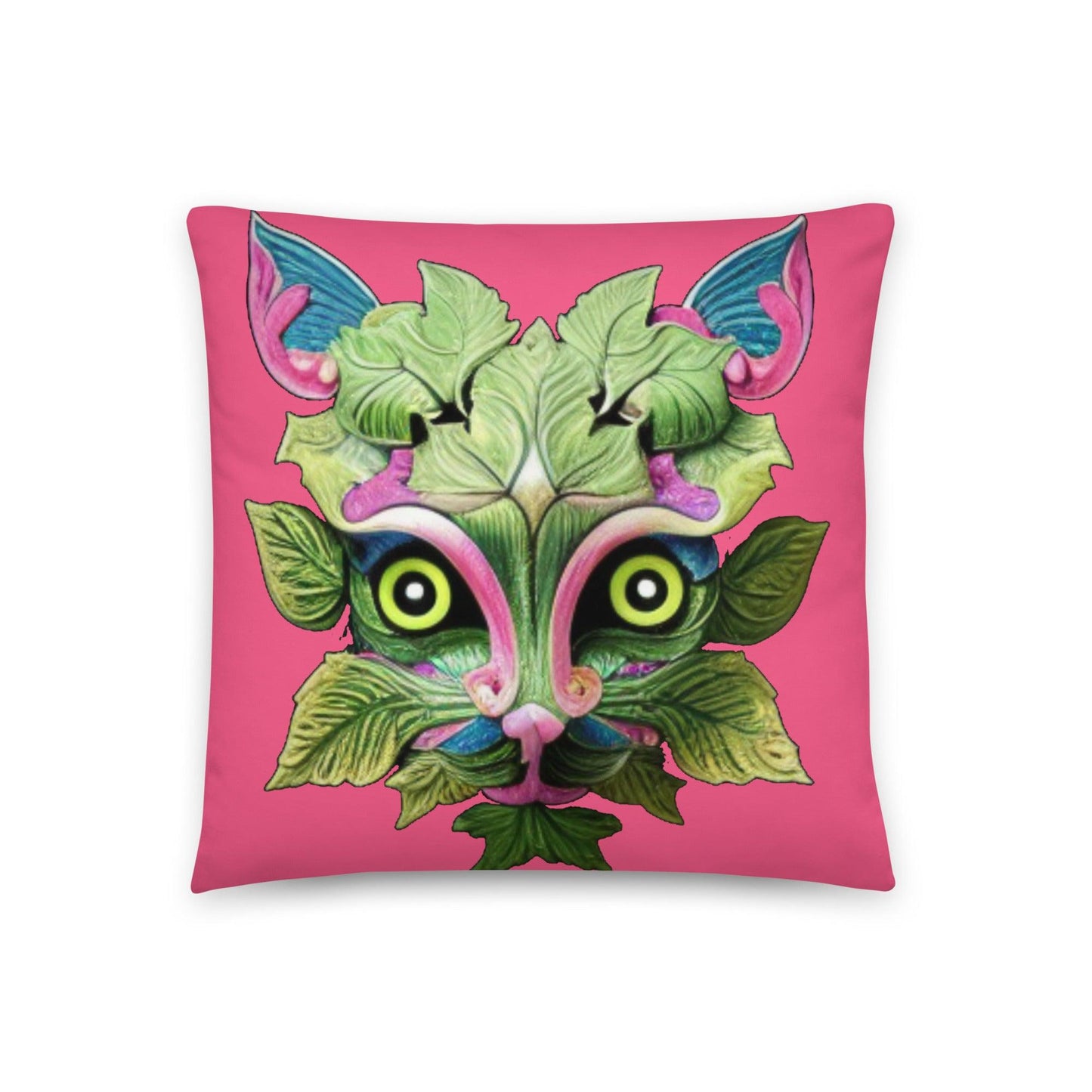 Magic Ornate Decorative Green Cat Pillow | Elegant Living Spaces - Dhalfashionistt