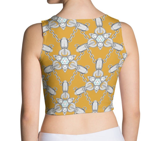 Make a Statement with a Vibrant Yellow Crop Top and Chain Detail - Dhalfashionistt