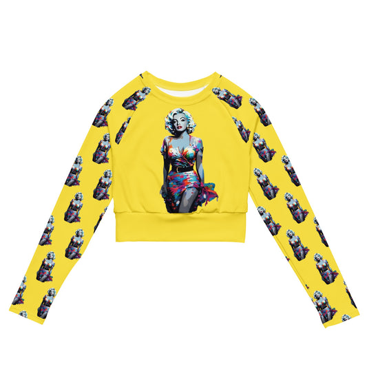 Marilyn Monroe-Inspired Oversized Long-Sleeve Crop Top | Hollywood Legend - Dhalfashionistt