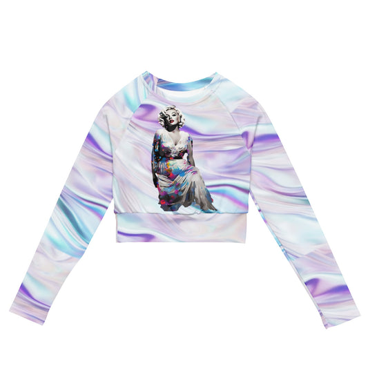 Marilyn Monroe Recycled Oversized Long-Sleeve Crop Top | Elegance & Sophistication - Dhalfashionistt