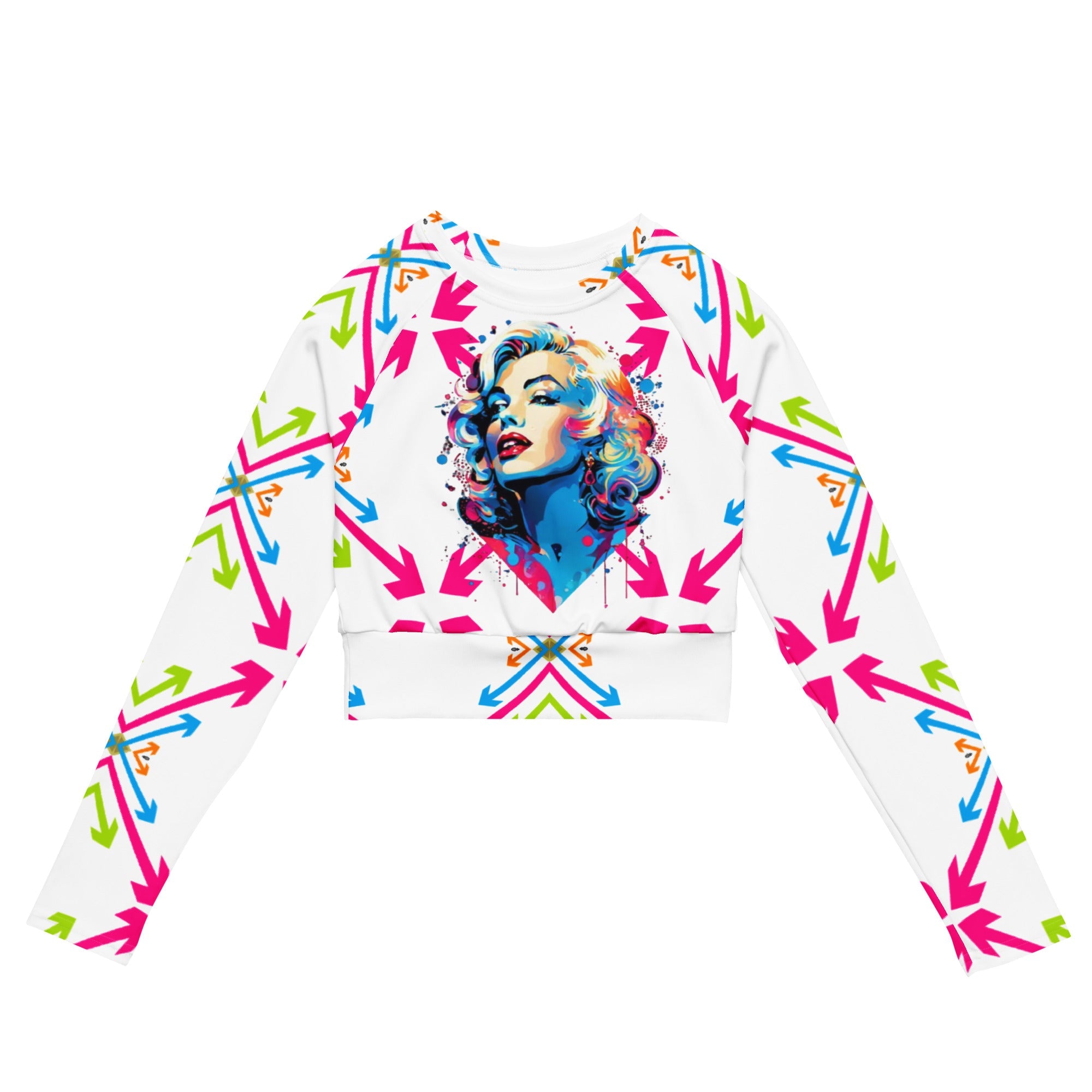 Marilyn Monroe Recycled Oversized Long-Sleeve Crop Top | Iconic Fashion - Dhalfashionistt