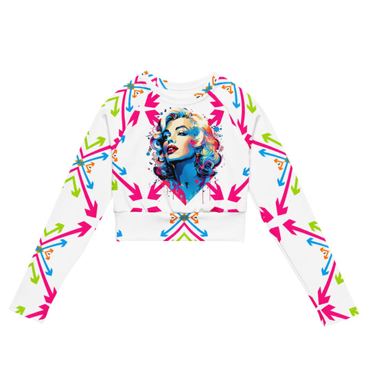 Marilyn Monroe Recycled Oversized Long-Sleeve Crop Top | Iconic Fashion - Dhalfashionistt