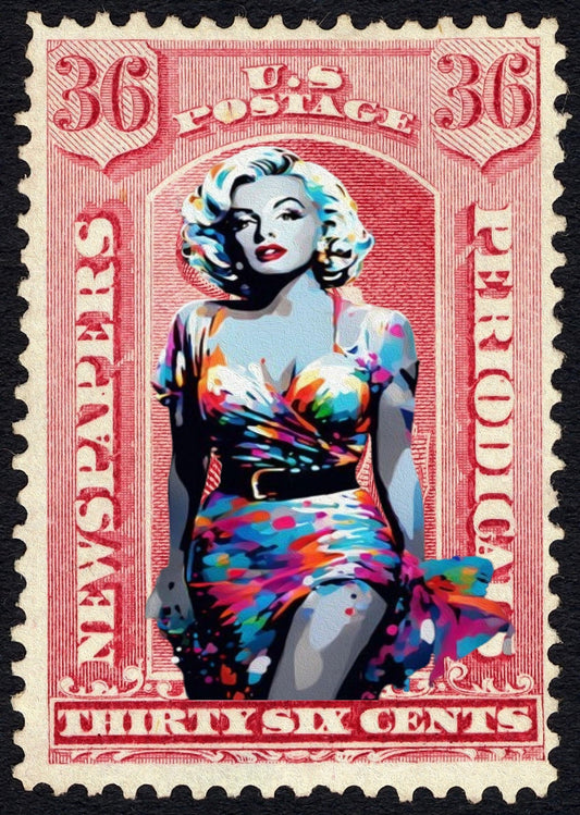 Marilyn Monroe Stamps Wall Art Poster - Canvas | Inspired Art Prints- Actress legends of Hollywood - Dhalfashionistt