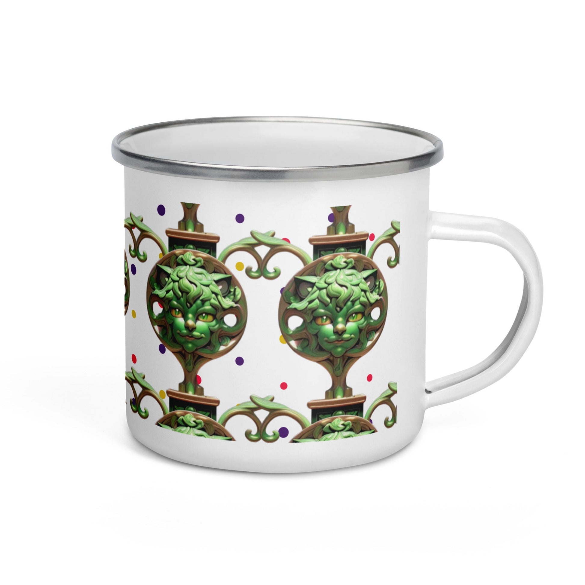 Dhalfashionistt Masterpiece Ornate Decorative  Man Enamel | Mug unique Camper Mug | Home & Office Accesories Bag attachment mug Beverage mug Camper mug Camping mug Camping trip essentials Durable mug Durable Outdoor Mug Enamel mug Hiking essentials Hiking mug Home accessories Hot meal mug Lightweight mug Multifunctional mug Office accessories Online store Ornate Decorative  Men Shopify USA. unique gift Unique mug Unique Novelty Gift Free Text